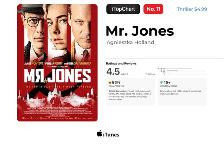 Фільм «Ціна правди» посів 11 місце в топі iTunes США