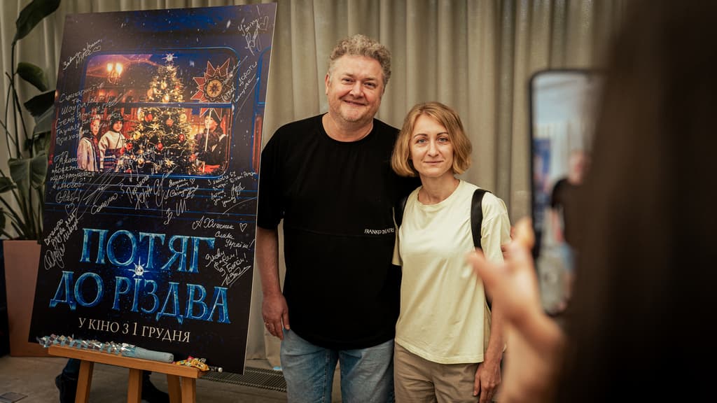 Назар Задніпровський на зйомках фільму «Потяг до Різдва»