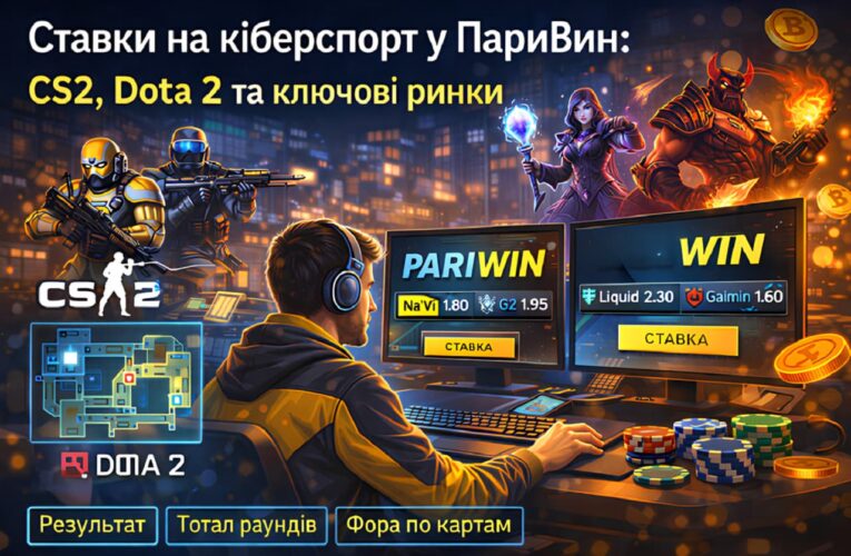 Ставки на кіберспорт у ПариВин: CS2, Dota 2 та ключові ринки