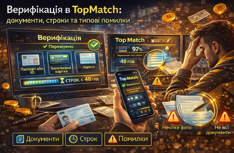 Верифікація в ТопМатч: документи, строки та типові помилки
